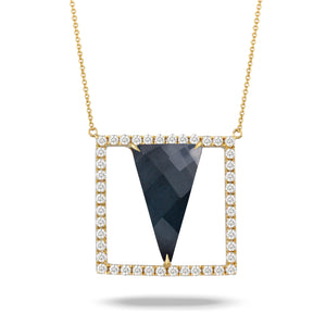 Doron Paloma Deco Diamond Hematite Necklace N8707HM