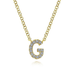 Gabriel & CO 14K Yellow Gold Diamond "G" Initial Pendant Necklace NK4577G-Y45JJ