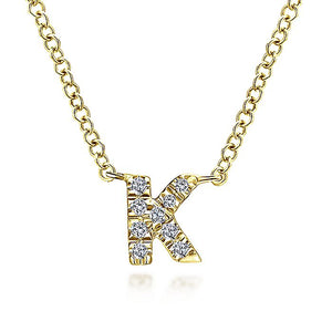 Gabriel & CO 14K Yellow Gold Diamond "K" Initial Pendant Necklace NK4577G-Y45JJ