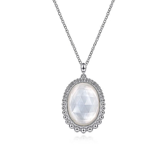 Gabriel & Co. - NK6540SVJXM - 925 Sterling Silver Rock Crystal and White MOP Pendant Necklace