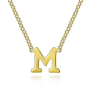 Gabriel & Co. - NK6928M-Y4JJJ - 14K Yellow Gold "M" Initial Necklace