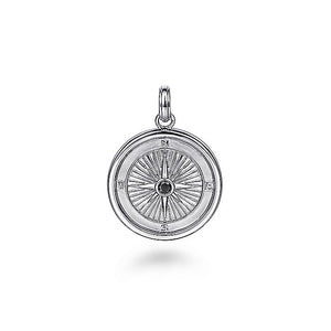 Gabriel & Co. - PTM6531SVJBS - 925 Sterling Silver Compass Pendant with Black Spinel Stone