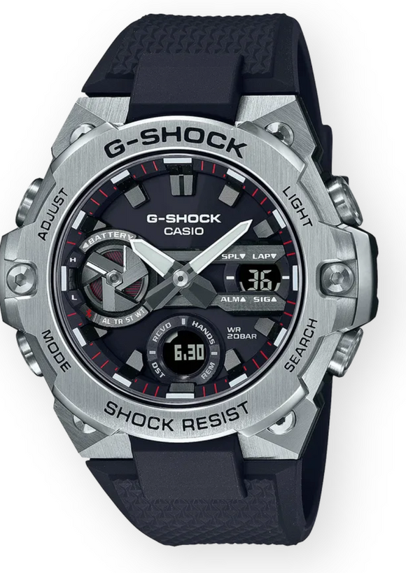 Casio G-Shock G-Steel Slim Connected Black Resin Band Watch GSTB400-1A