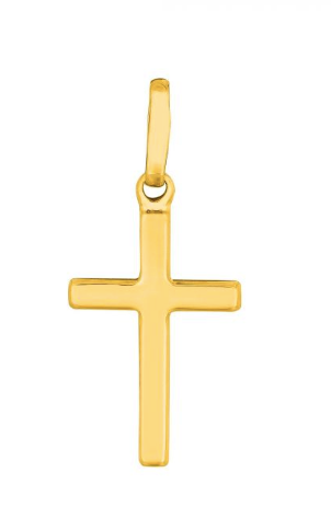 Royal Chain Small Flat Cross on Gold Chain CH818