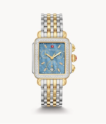 Michele Deco Two-Tone Diamond Stainless Steel Watch MWW06A000789