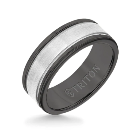Triton 8MM Black Tungsten Carbide Ring