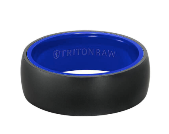 Triton 8MM Tungsten RAW Black DLC Ring