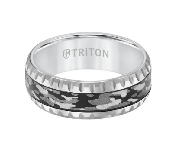 Triton 8MM Tungsten Carbide Ring Camo Pattern