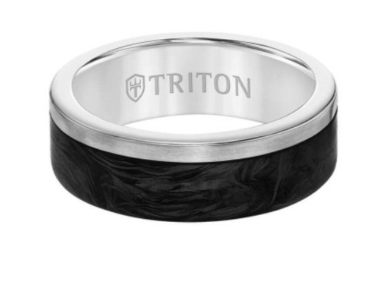 Triton 7MM Titanium & Forged Carbon Ring - Flat Profile and Asymmetrical Channel