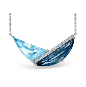 Allison Kaufman 14kwg Blue Topaz Necklace AK:N8237