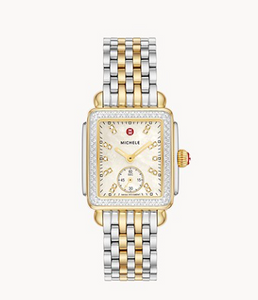 Michele Deco Mid Two-Tone Diamond Stainless Steel Watch MWW06V000123
