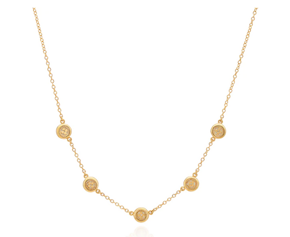 Anna Beck Classic Smooth Rim Station Necklace - Gold NK10367