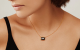 Anna Beck Small Black Onyx Rectangle Necklace - NK10363-GLD