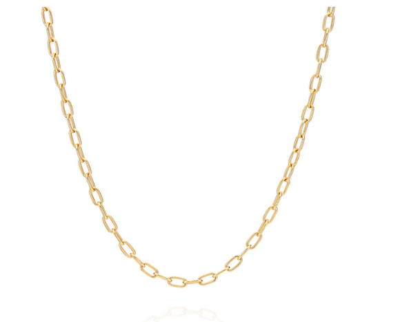 Anna Beck Elongated Oval Chain Collar Necklace - Gold NK10238-GLD