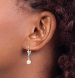 Matheu's 14K White Semi Round Freshwater Pearl Earrings XF215