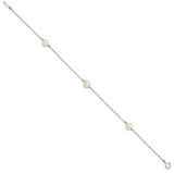 Matheu's White Gold Round Freshwater Pearl Bracelet XFW560-7.25