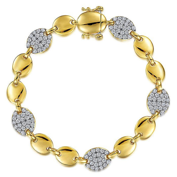 Gabriel & Co. - TB4474Y45JJ - 14K Yellow Gold Contemporary Diamond Tennis Bracelet